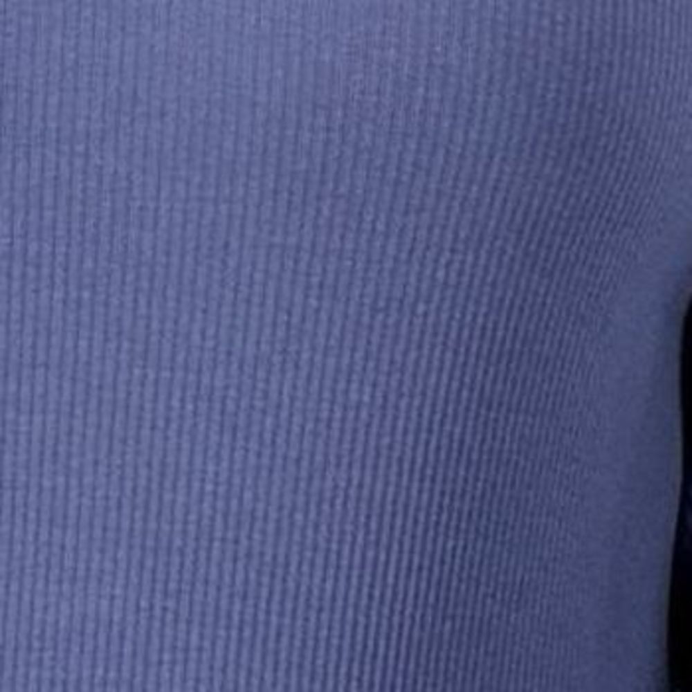 Anybody Women's Top Plus Sz 2X Cozy Knit Ribbed Waffle Puff Sleeve Blue A566692 - Picture 2 of 7